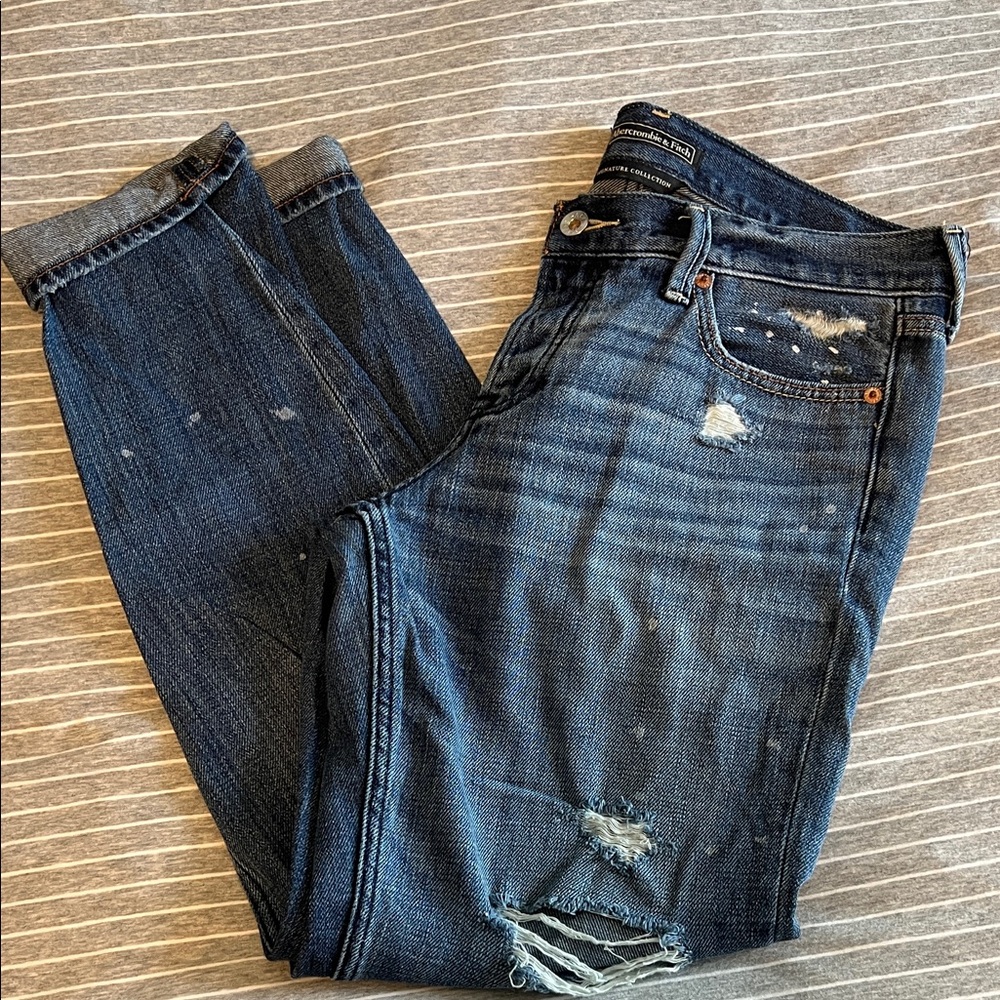 Abercrombie & Fitch Distressed Blue Jeans